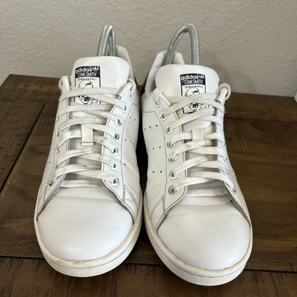 Adidas Stan Smith Men's Shoes Size 8 M20325‎ Core White Blue Sneakers